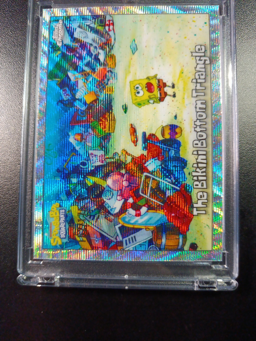 SpongeBob # 152/175 Silver Wave Refractor Bikini Bottom Triangle Card Topps /175