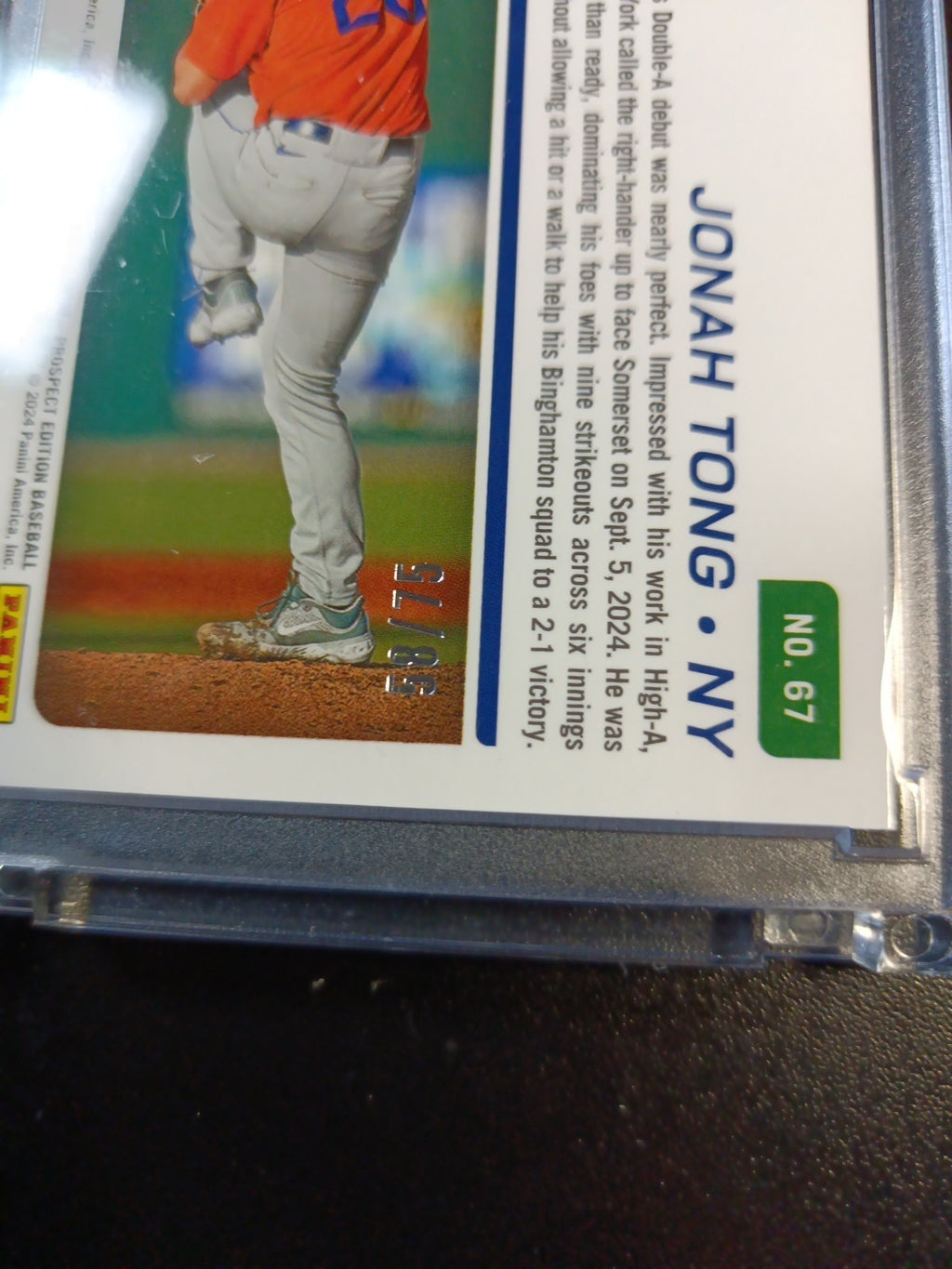 Jonah Tong # /75 Prospect Autograph Linticular Blue Prizm Rare Baseball Card 