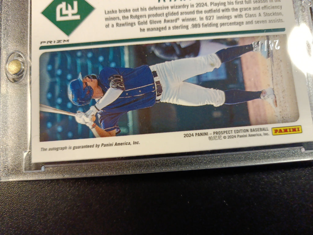 /75 Autograph Ryan Lasko Athletics Rookie Wave Prizm Baseball Card 