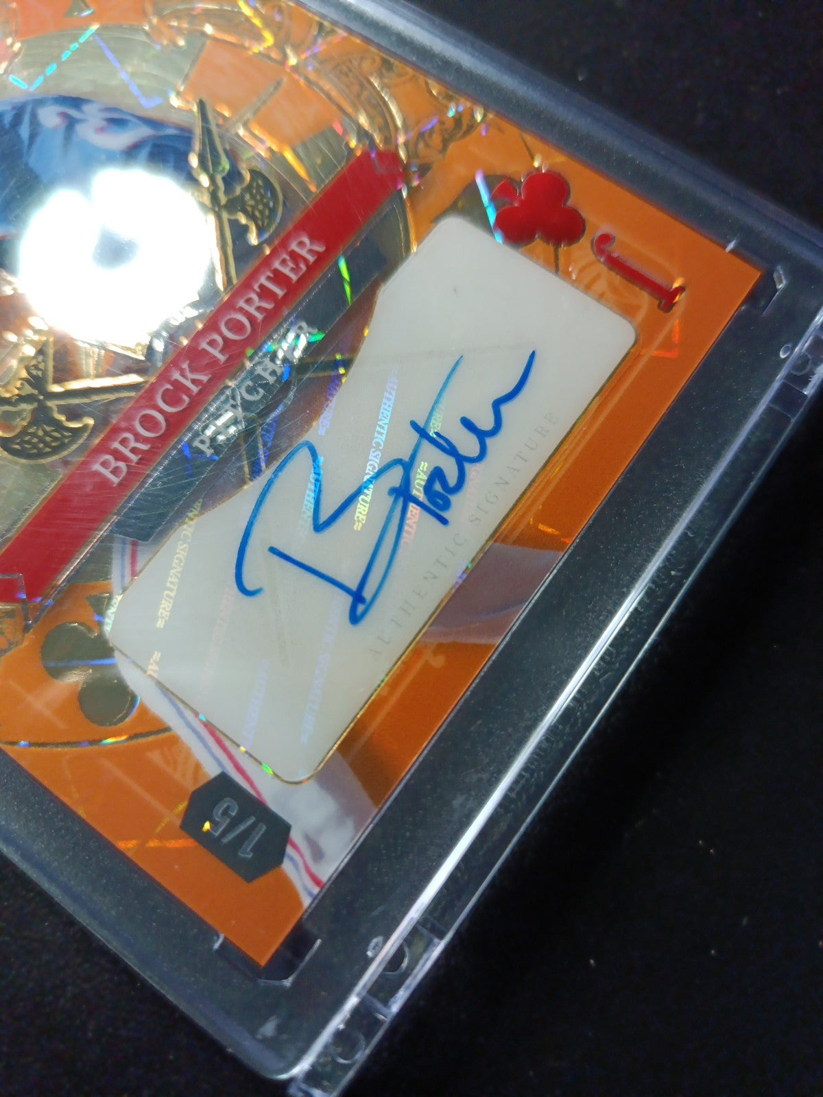 # 1/5 Autograph Brock Porter Gold Prizm Refractor Rookie Baseball Wild Card  MLB