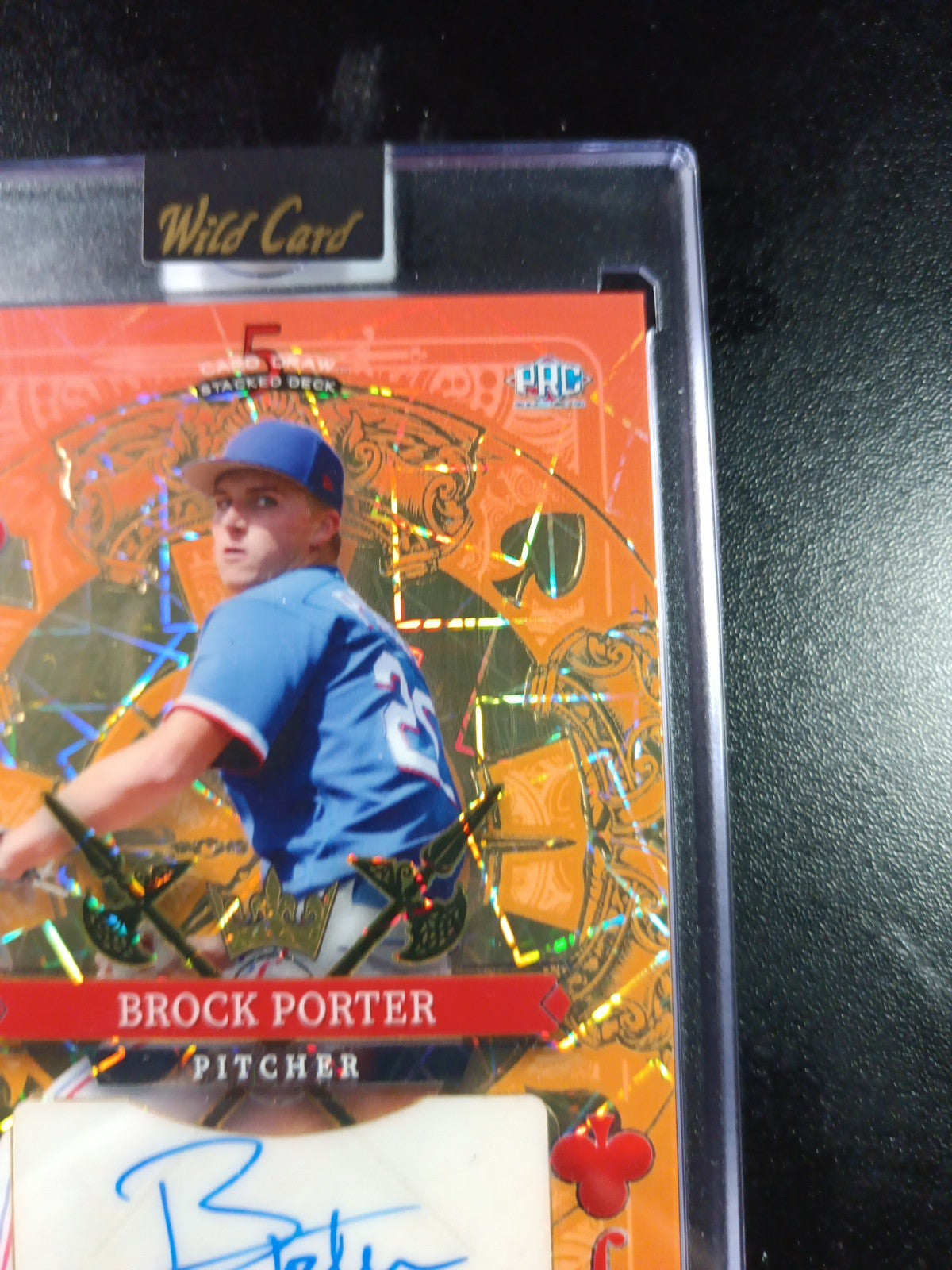 # 1/5 Autograph Brock Porter Gold Prizm Refractor Rookie Baseball Wild Card  MLB