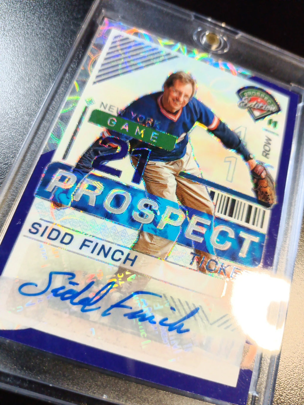 Sidd Finch # /49 Prospect Autograph Prizm Rare Sports Illustrated Baseball Card 