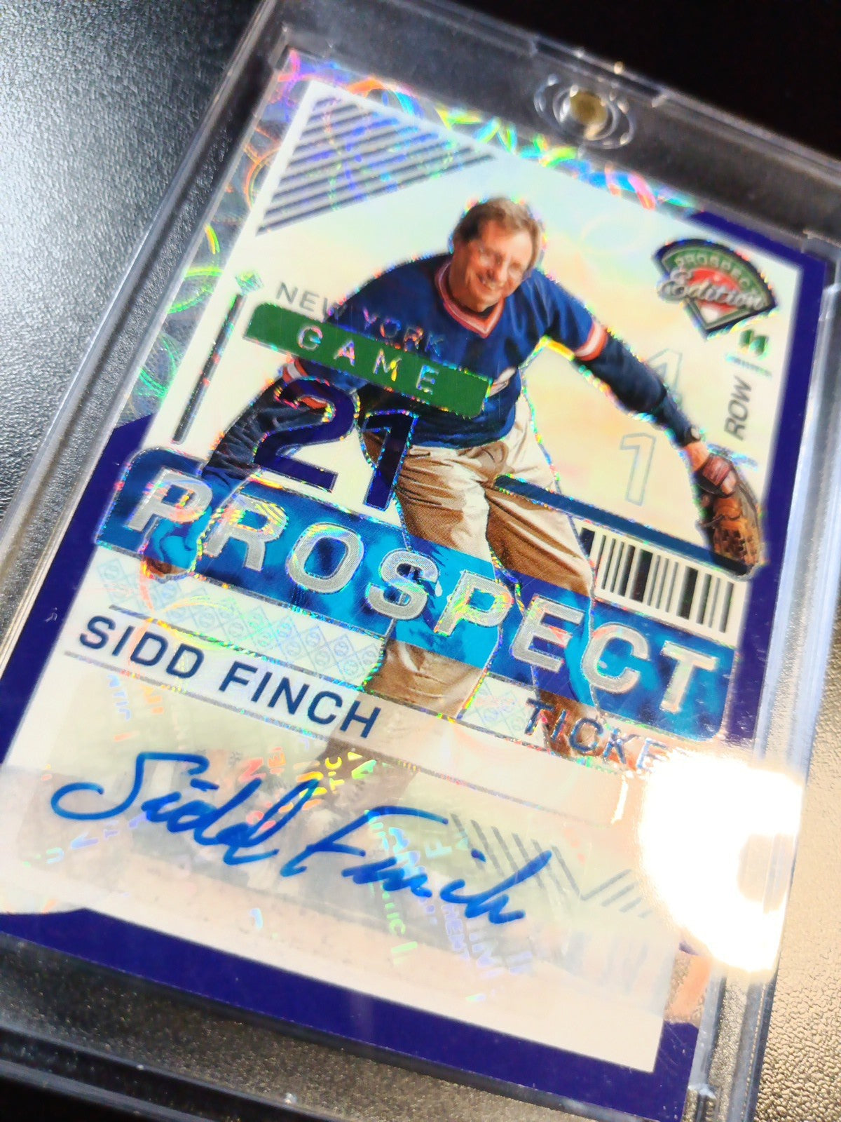 Sidd Finch # /49 Prospect Autograph Prizm Rare Sports Illustrated Baseball Card 