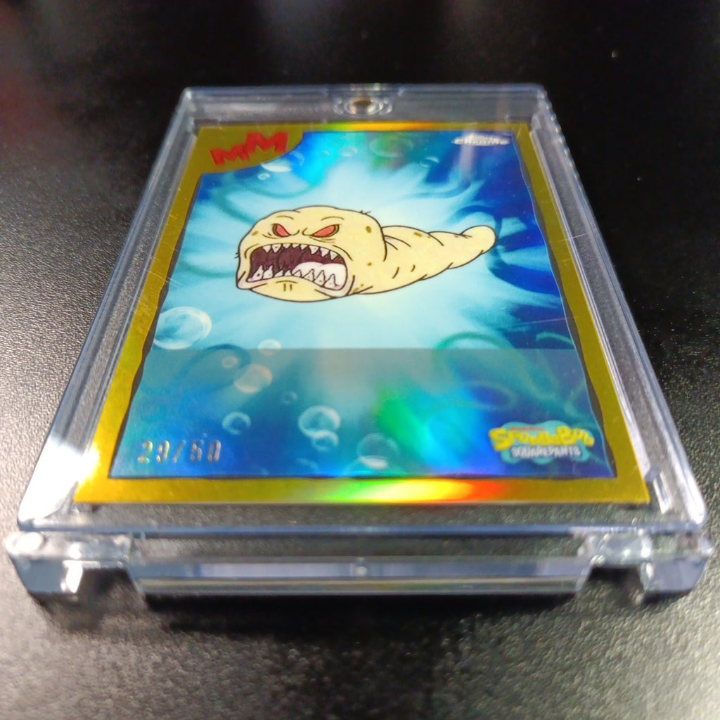 SpongeBob 29/50 Gold Refractor Sinister Slug Topps Chrome 2025 Worm Card /50