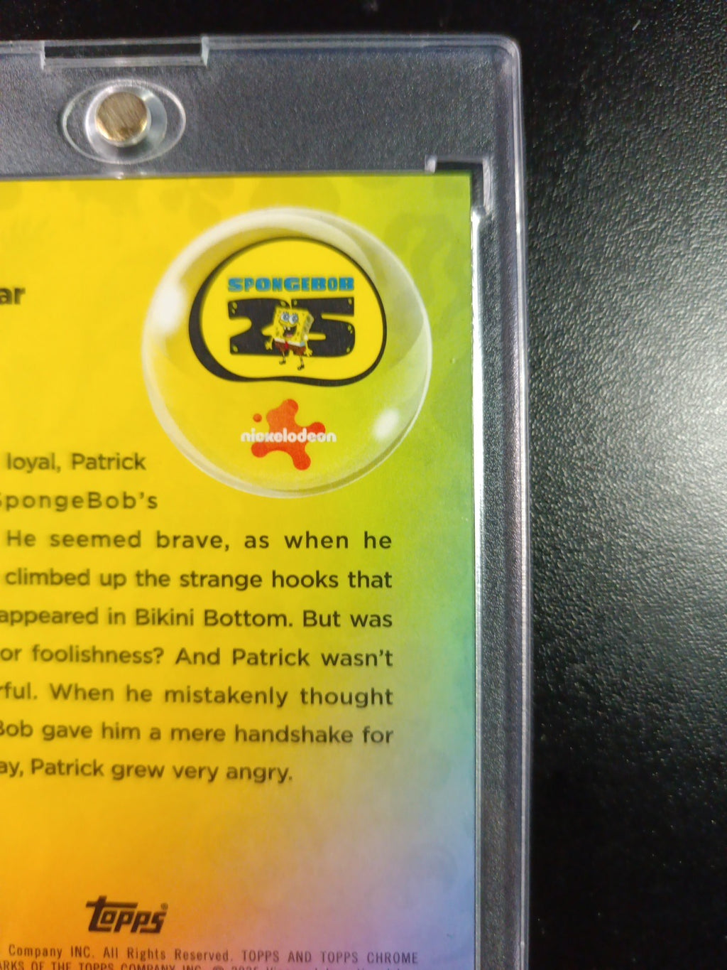 SpongeBob # 31/199 Patrick Star Aqua Lava Refractor Card Topps Case Hit /199