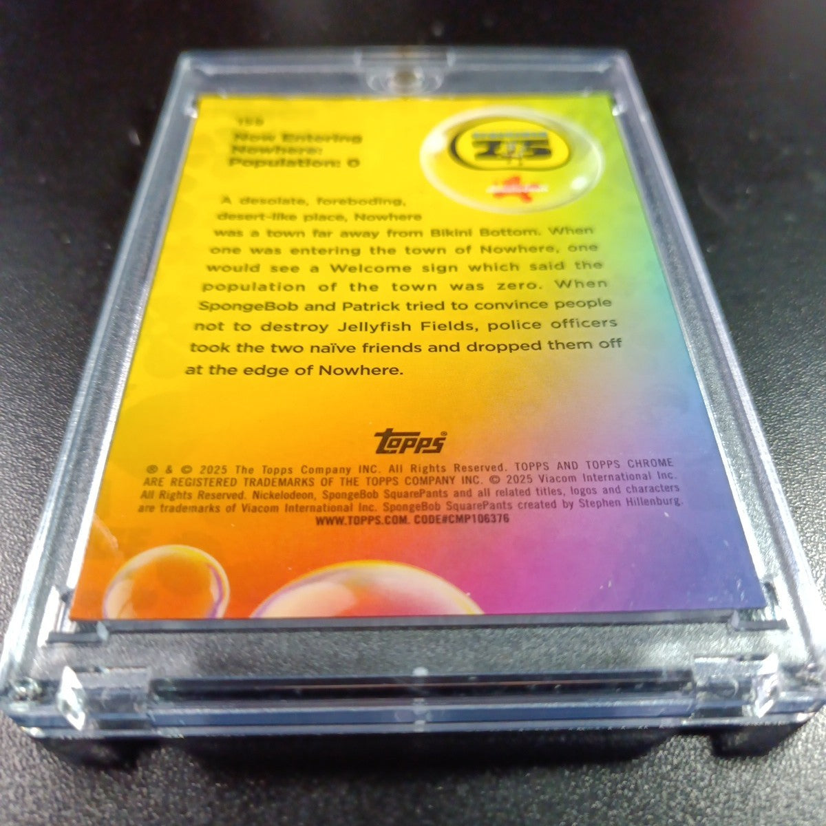 SpongeBob 127/199 Now Entering Nowhere Pop O Aqua Lava Refractor Card Topps /199