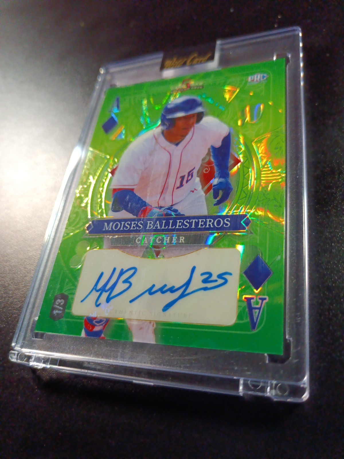 Moises Ballesteros #1/3 Autograph Rare Rookie MLB Baseball Card Wave Prizm