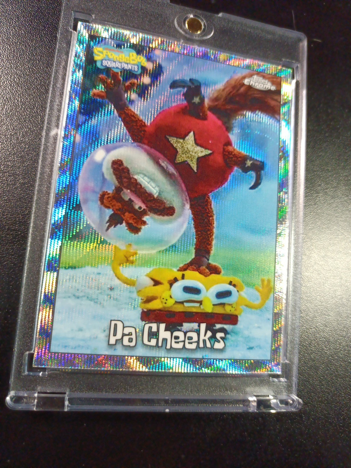 SpongeBob 49/175 Silver Wave Refractor Pa Cheeks Sandy Topps Chrome Card /175