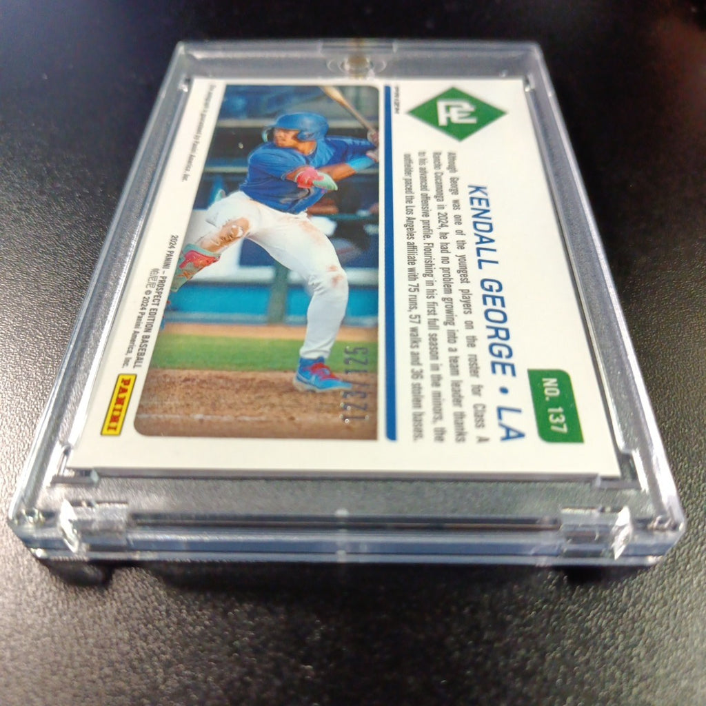 # /125 Blue Prizm Autograph Kendall George Dodgers Rookie Prospect Baseball Card