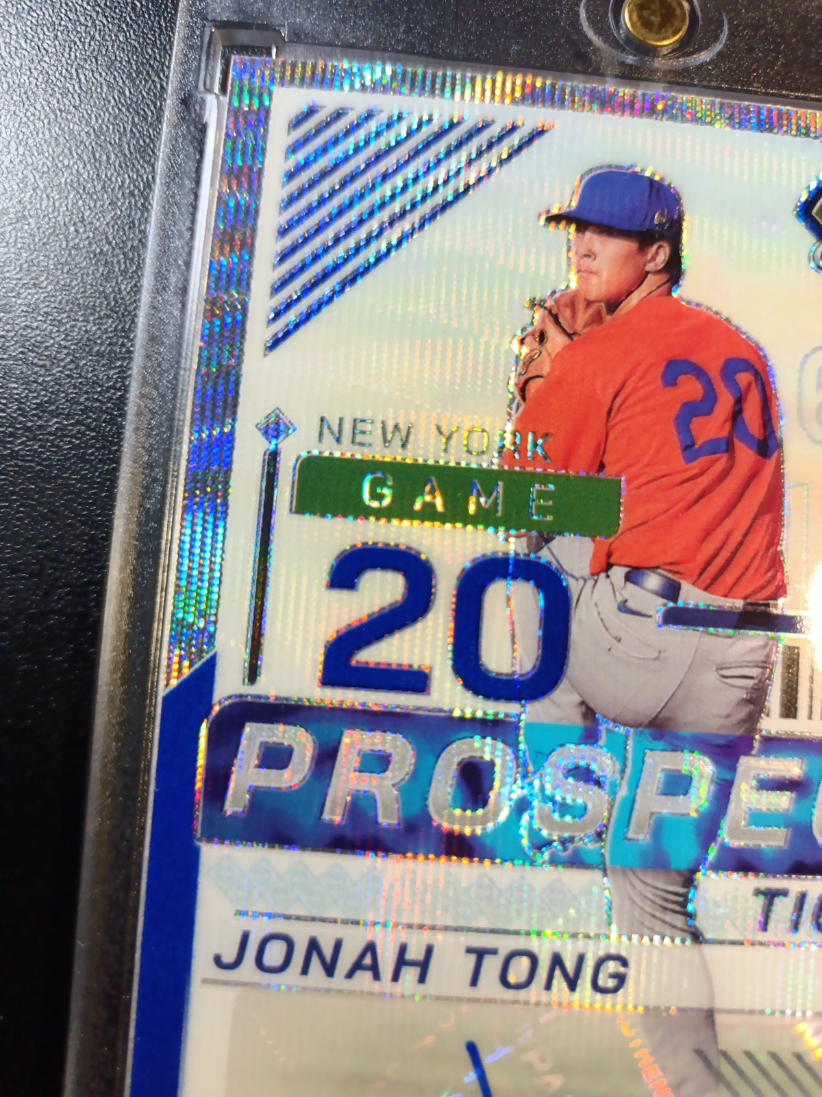 Jonah Tong # /75 Prospect Autograph Linticular Blue Prizm Rare Baseball Card 