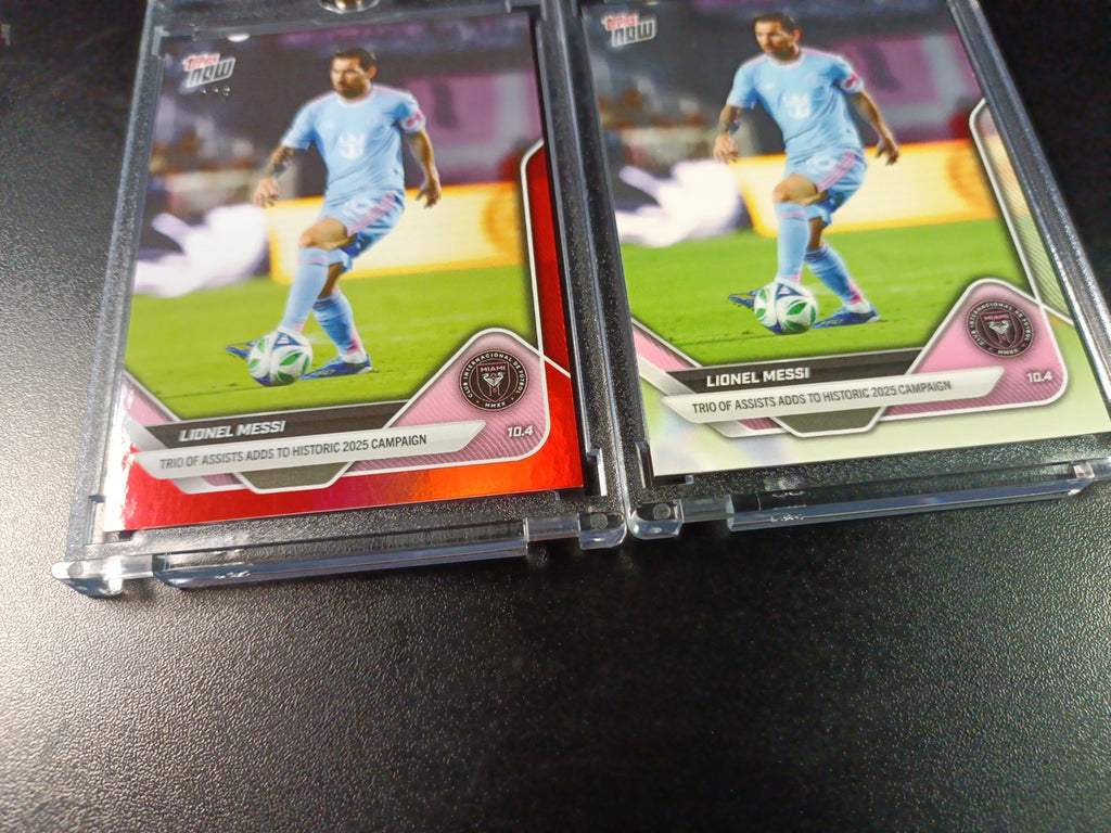# /5 Lionel Messi Red Foil Topps Now  Variant & Base Card 107 Soccer 2025
