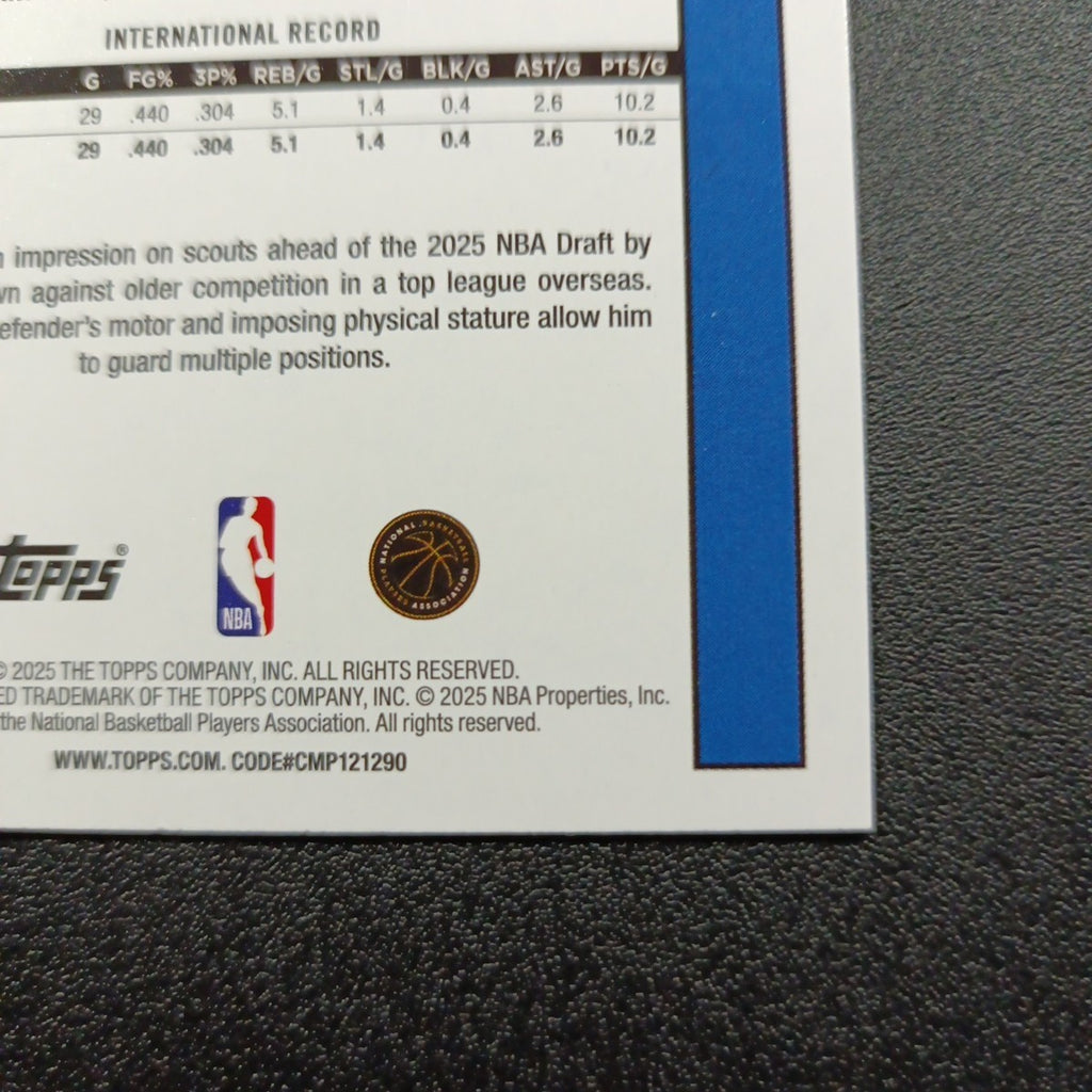 2025-26 Topps Basketball Card Noah Penda Silver Foil 45th Anniversary