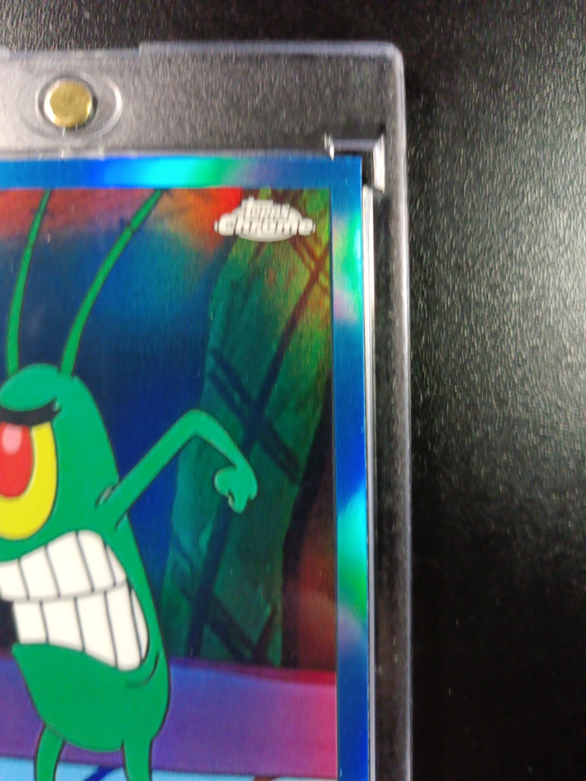 SpongeBob 116/150 Plankton Chum Bucket Blue Refractor Card Topps /150