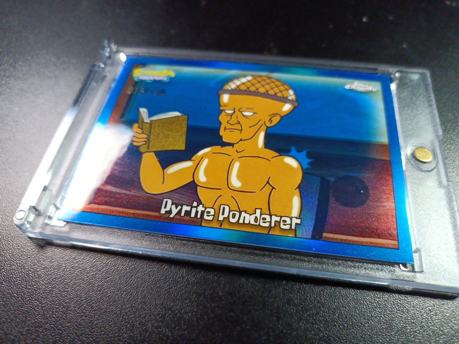 SpongeBob 17/150 Pyrite Ponderer Mermaid Man Blue Refractor Card Topps /150
