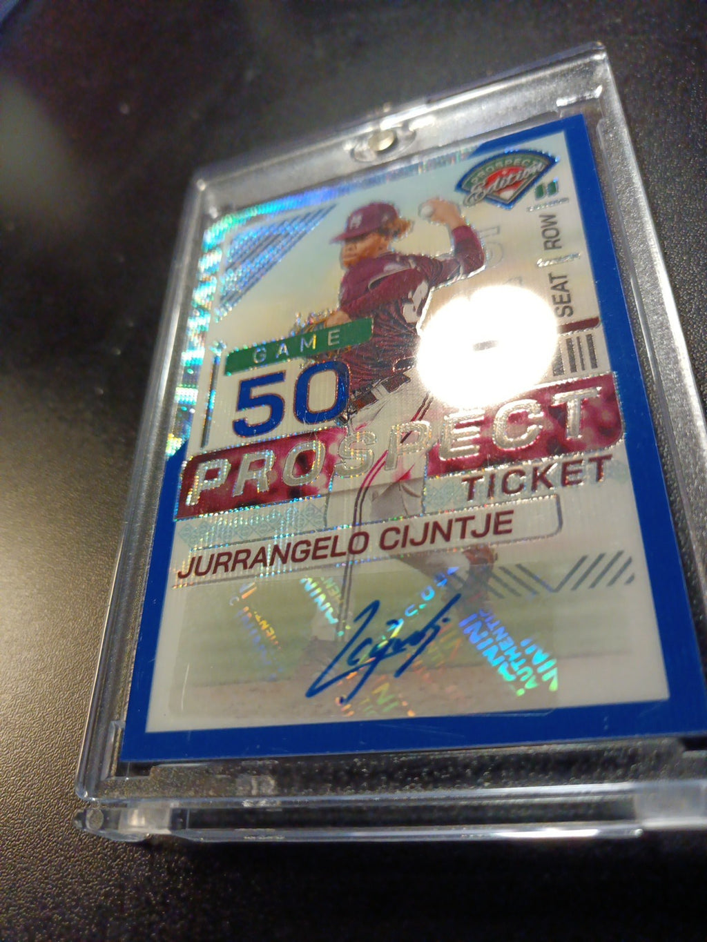 # /75 Autograph Jurrangelo Cijntje Mariners Rookie Wave Prizm Baseball Card 