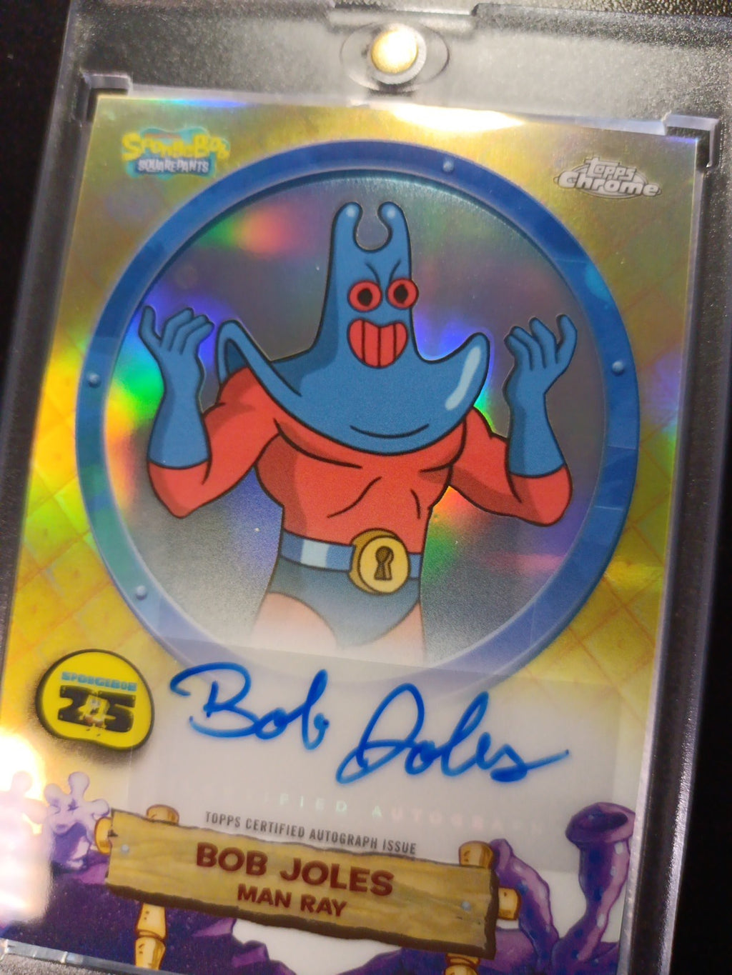 SpongeBob Autograph Man Ray Bob Joles Topps Chrome 2025 Refractor Card