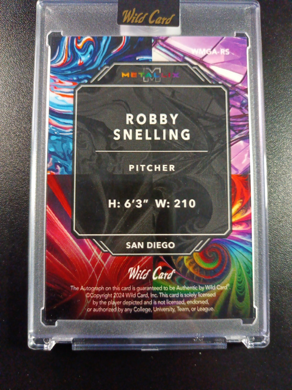 1/1 Autograph Robby Snelling Gold Cracked Ice Prizm Rookie Baseball Wild Card