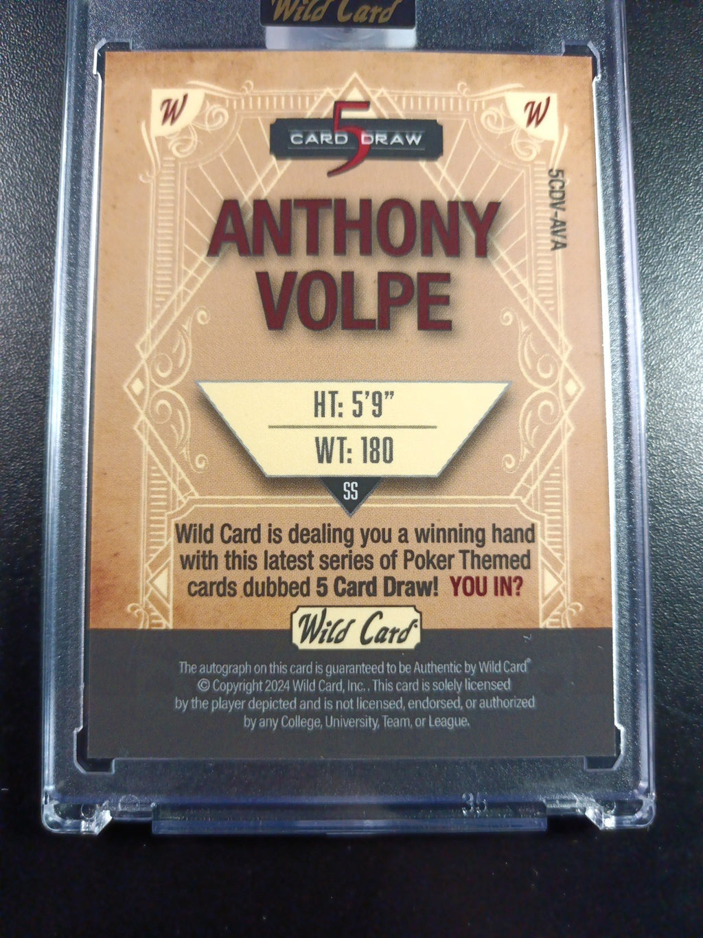 # 4/4 Autograph Anthony Volpe Holo Foil Purple Rookie Baseball Wild Card /1