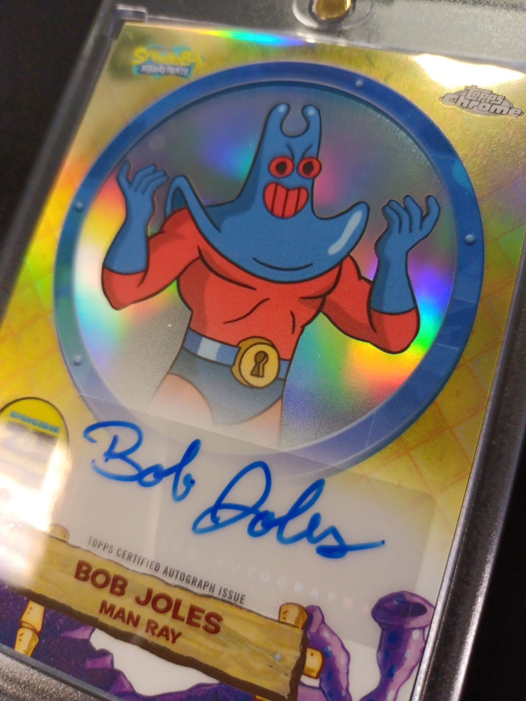 SpongeBob Autograph Man Ray Bob Joles Topps Chrome 2025 Refractor Card