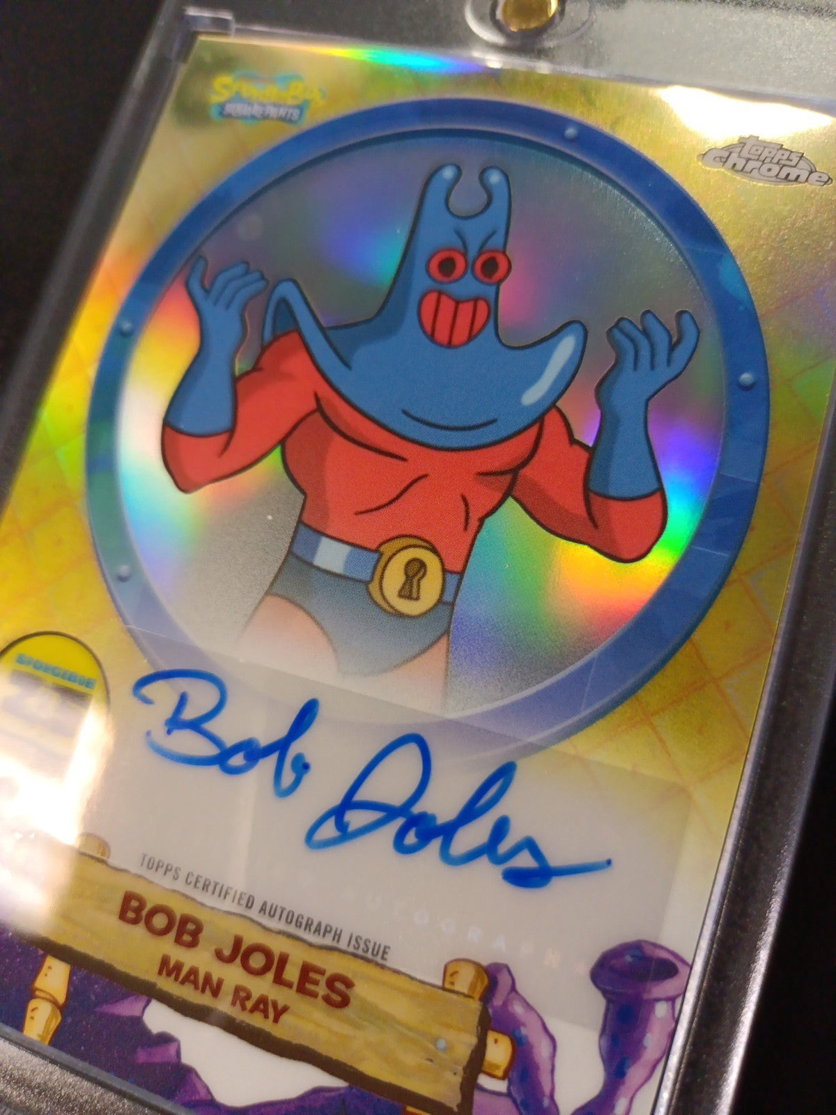 SpongeBob Autograph Man Ray Bob Joles Topps Chrome 2025 Refractor Card