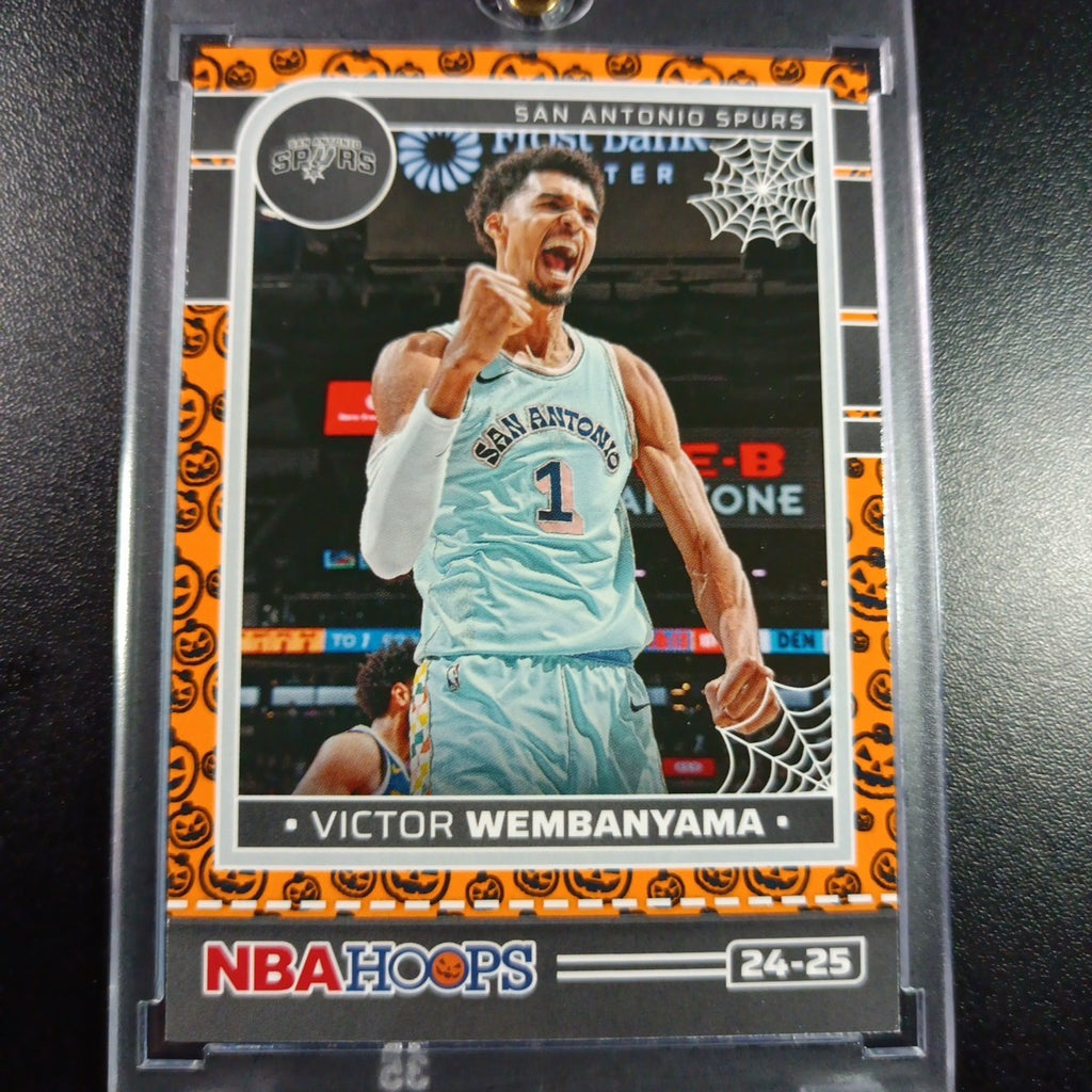 Orange Pumpkin Wembanyama Haunted Hoops Panini 2024-25 Basketball Card Spurs 