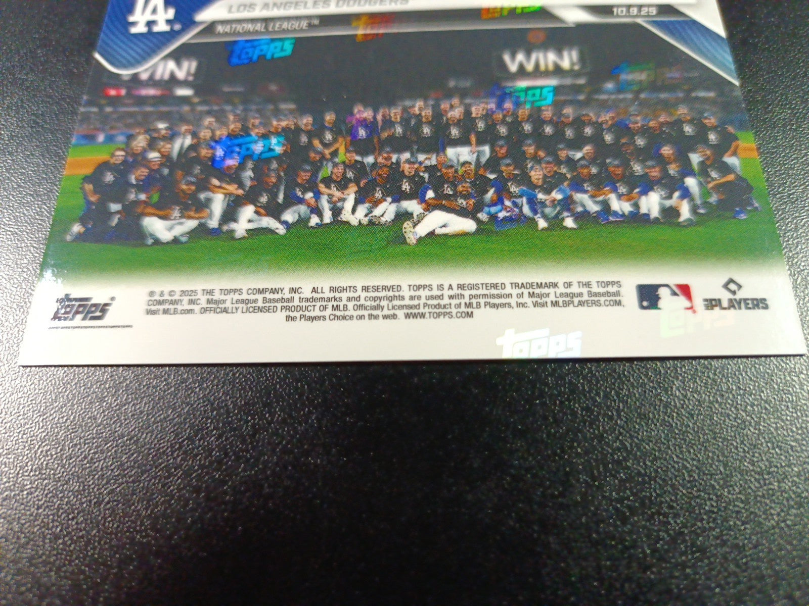 # /10 Black Foil Topps NOW 847 Dodgers MLB World Series Case Hit Baseball Card