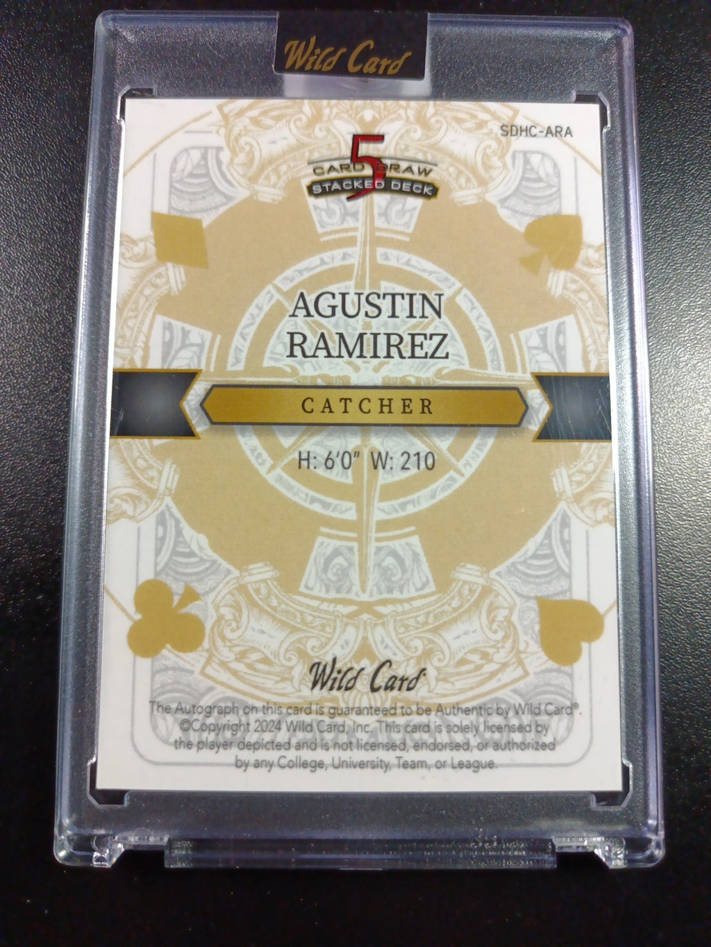 # 1/1 Autograph Agustin Ramirez Black Prizm Refractor Rookie Baseball Wild Card