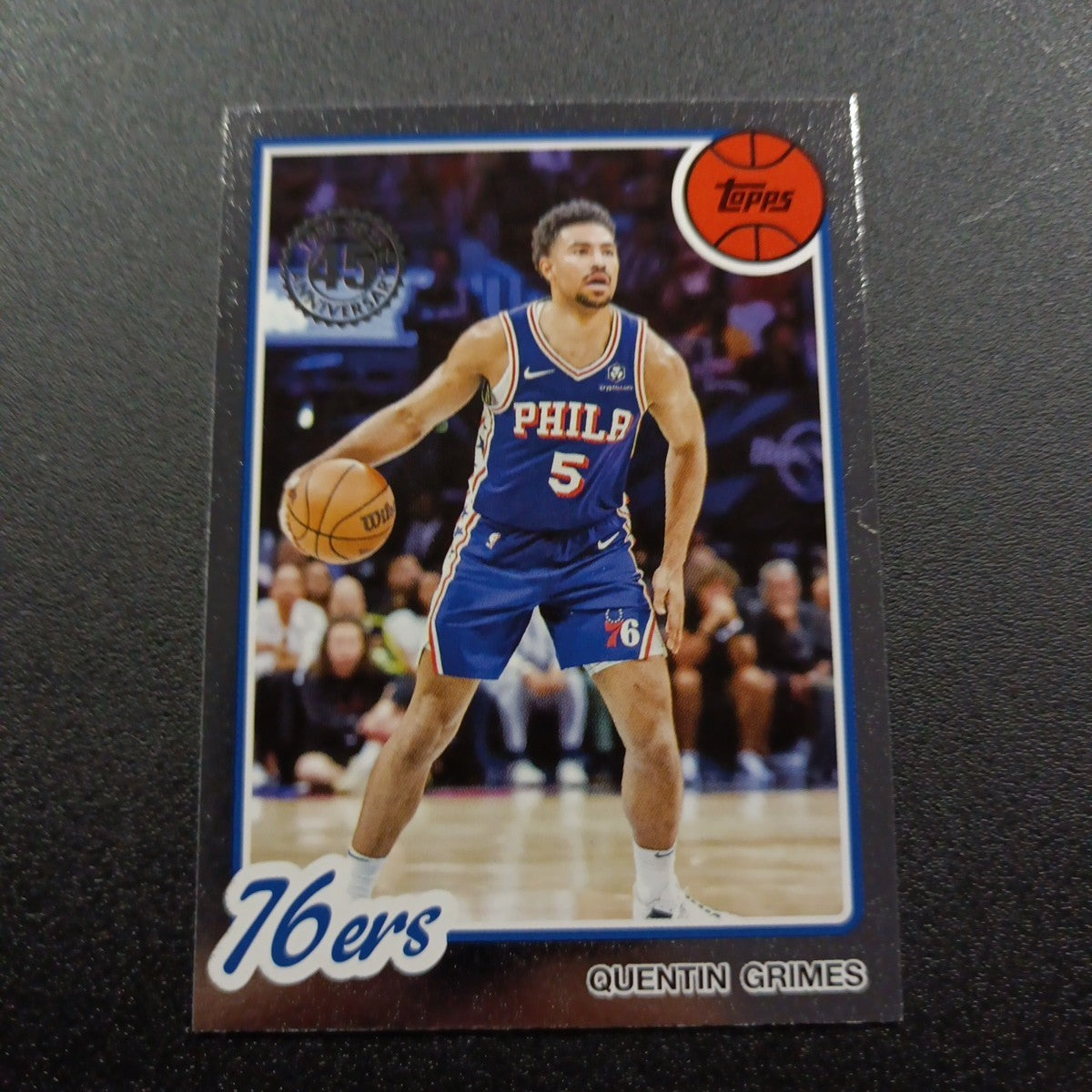 2025-26 Topps Basketball Card Quentin Grimes Silver Foil 45th Anniversary