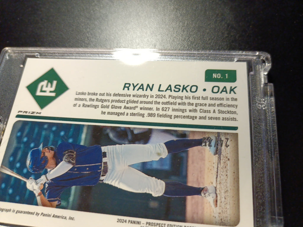 /75 Autograph Ryan Lasko Athletics Rookie Wave Prizm Baseball Card 