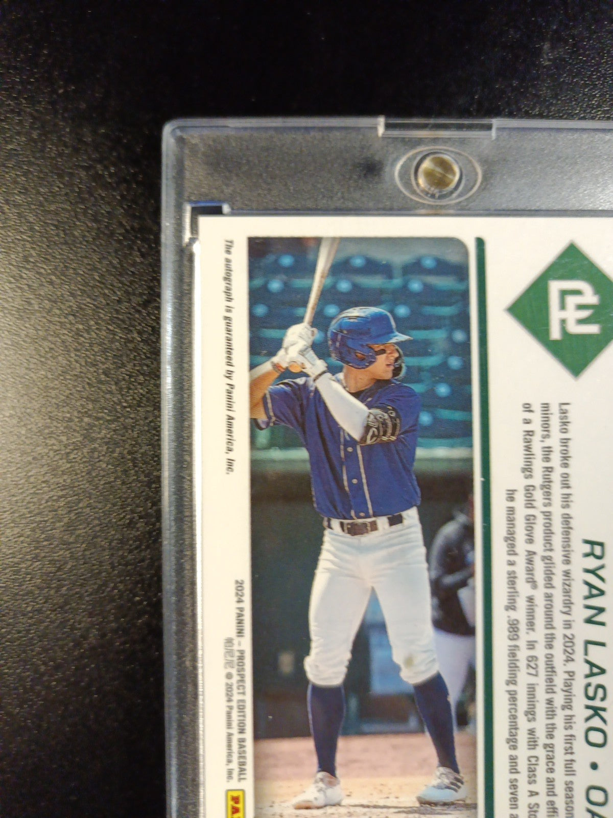 Autograph Ryan Lasko Athletics Rookie Baseball Card Panini Prospects 2024