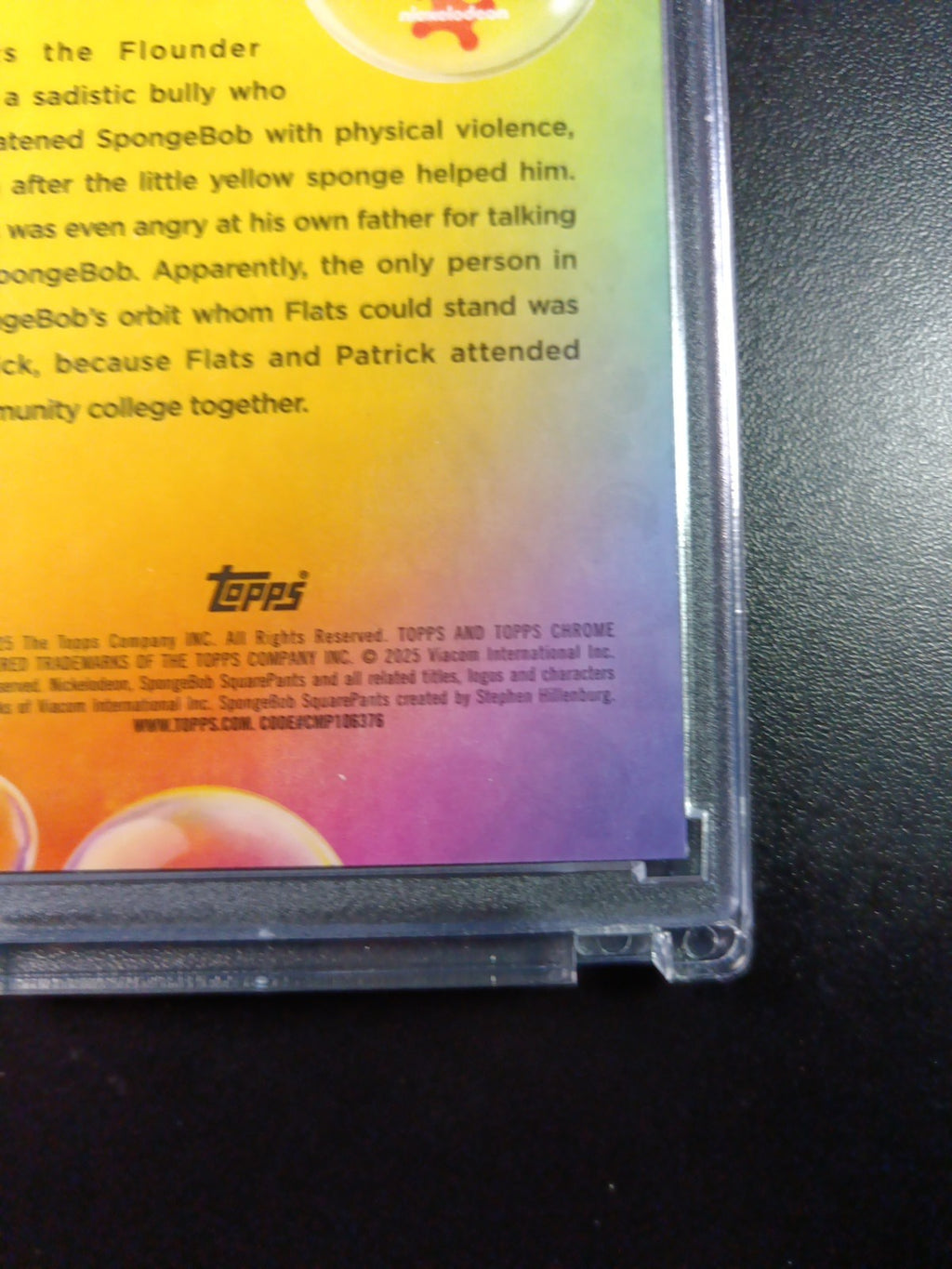 SpongeBob # 124/175 Silver Wave Refractor Flats The Flounder Card Topps /175