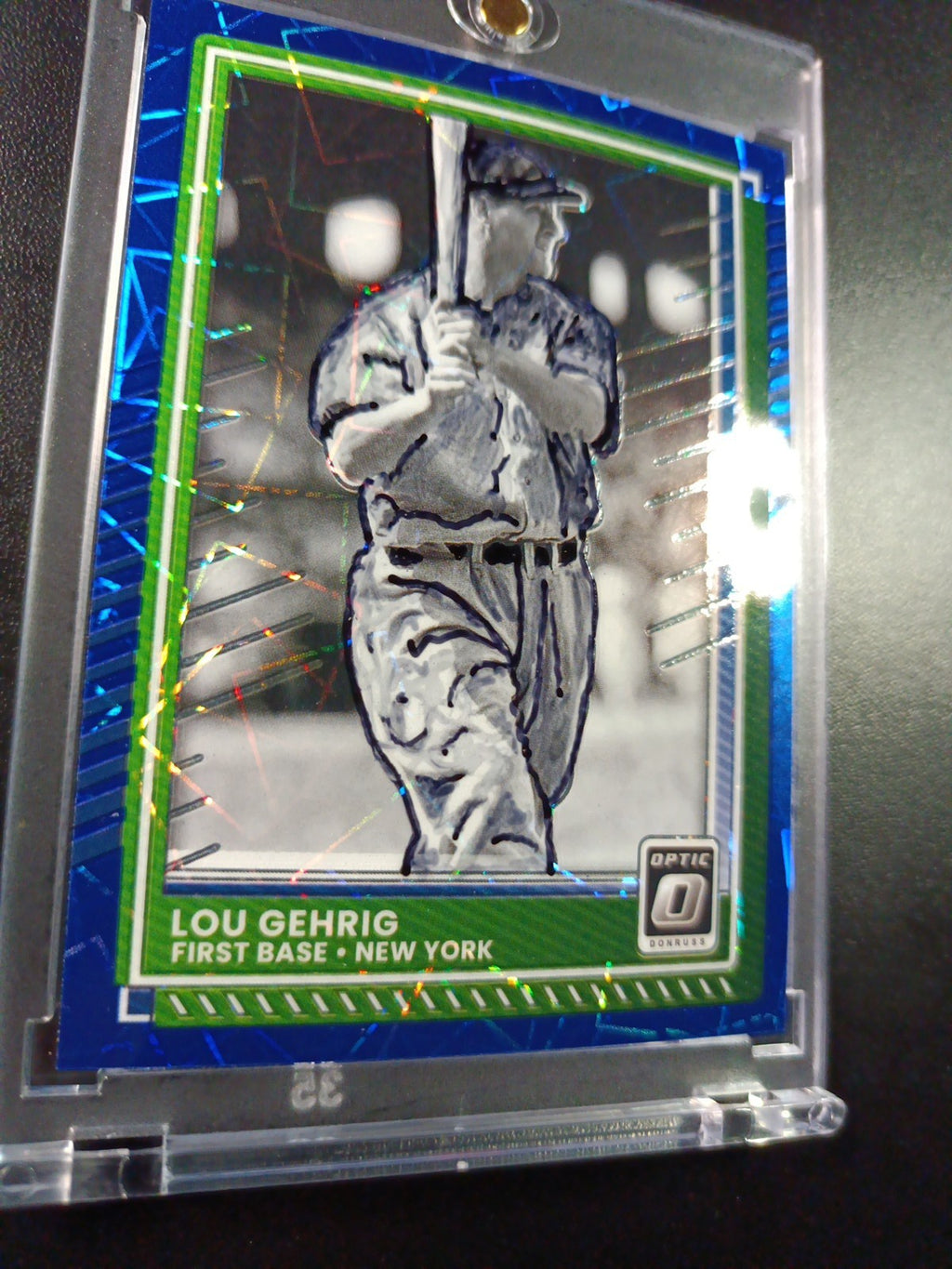 Lou Gehrig Prizm Artist Sketch Baseball Card Panini Donruss Optic