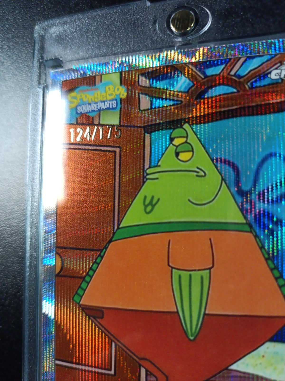 SpongeBob # 124/175 Silver Wave Refractor Flats The Flounder Card Topps /175