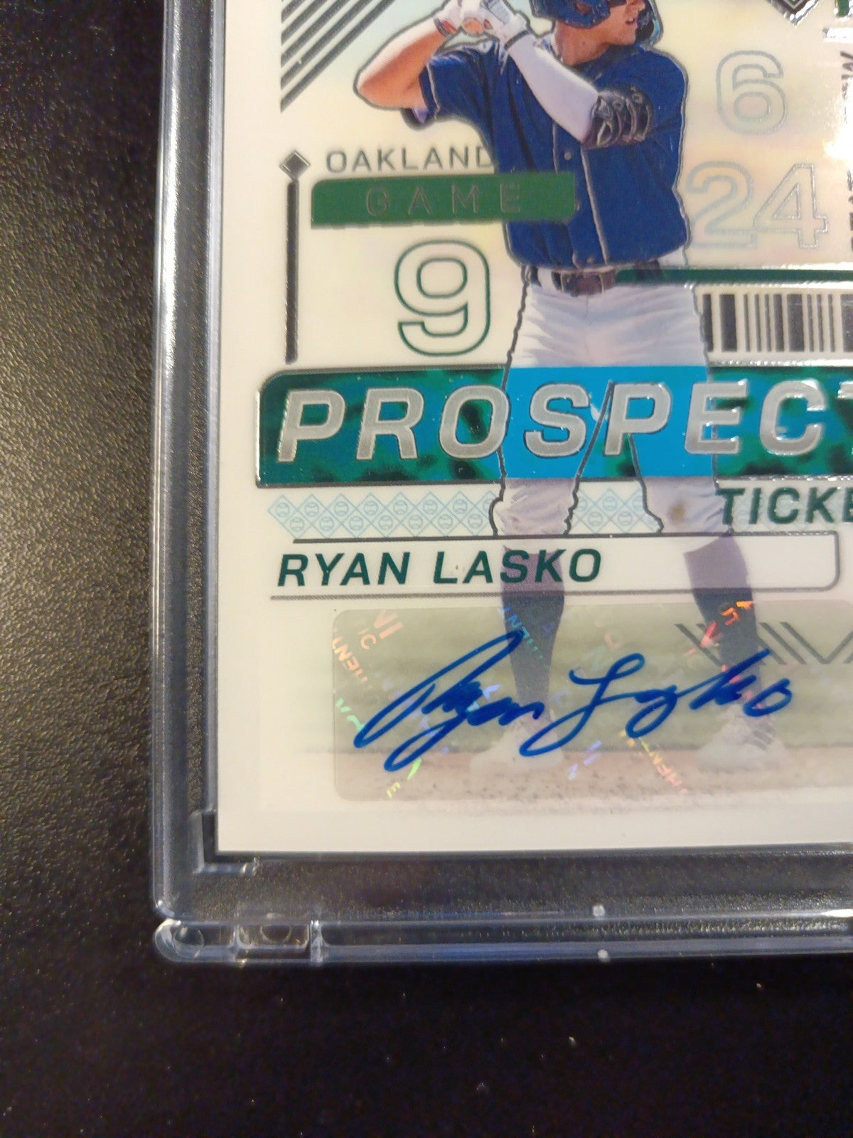 Autograph Ryan Lasko Athletics Rookie Baseball Card Panini Prospects 2024