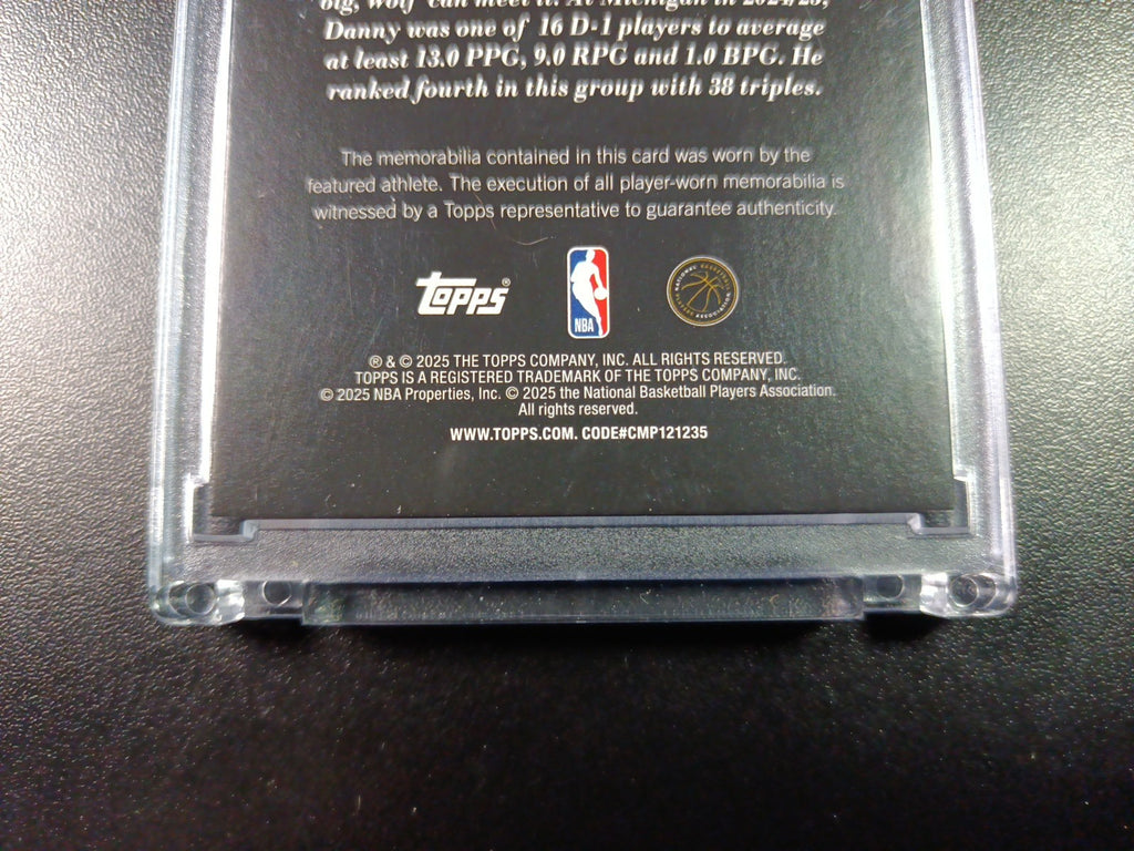 Danny Wolf Rookie Topps Basketball 2025-26 Jersey Patch Relic Franchise Fabrics 