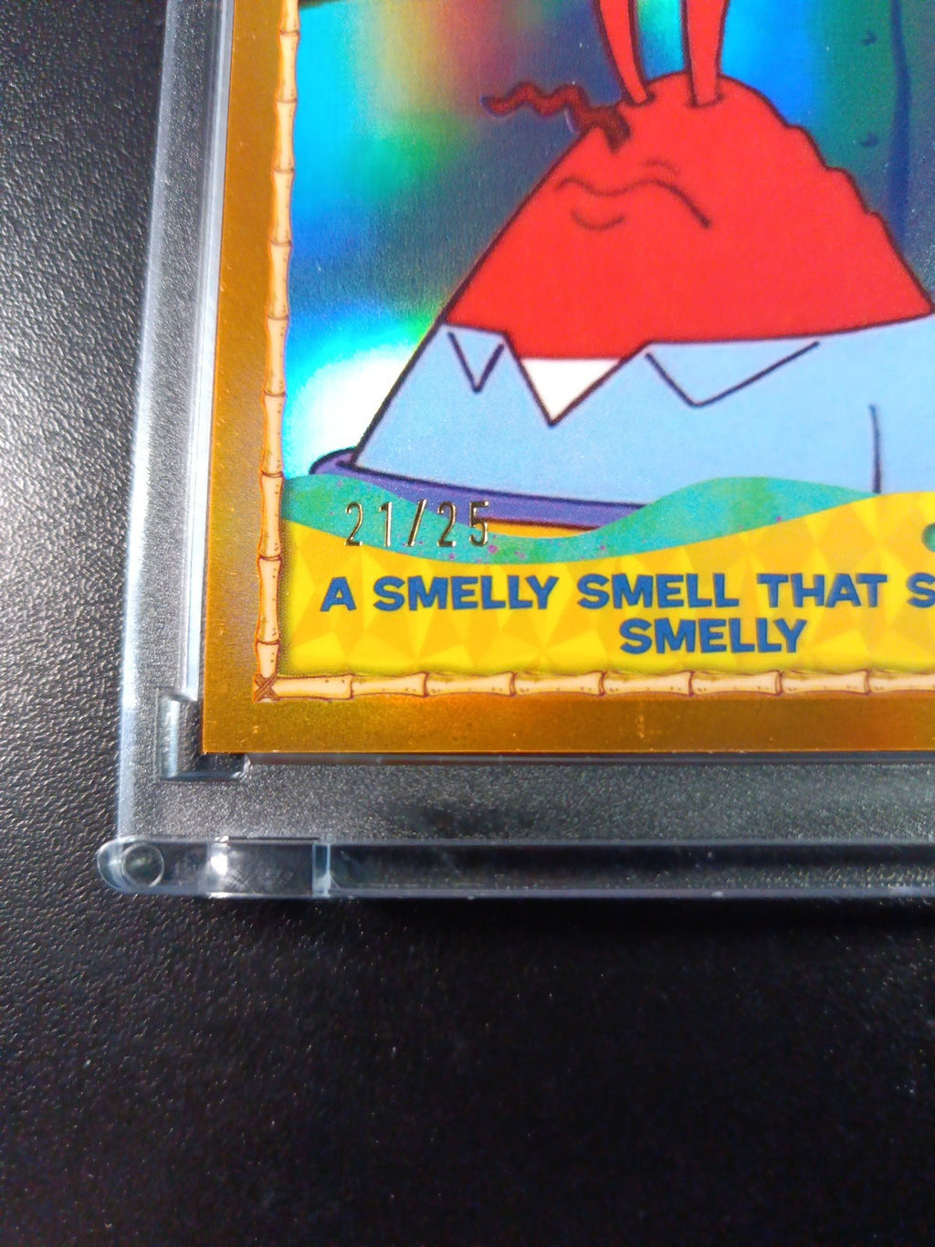 SpongeBob # /25 Mr. Krabs A Smelly Smell Orange Refractor Card Topps Case Hit