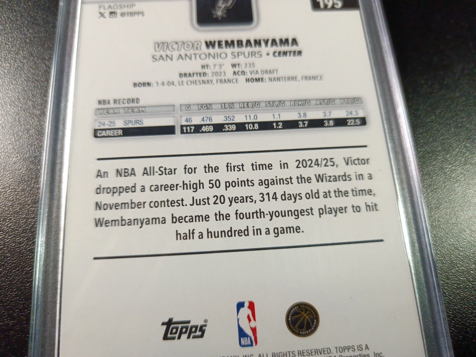 Victor Wembanyama Season Tip Off Foil Card 2025-26 Topps Basketball Card