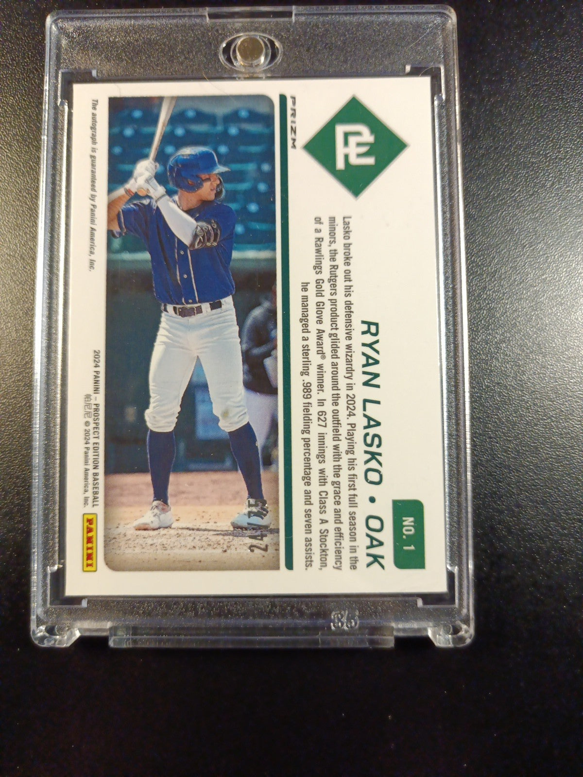 /75 Autograph Ryan Lasko Athletics Rookie Wave Prizm Baseball Card 