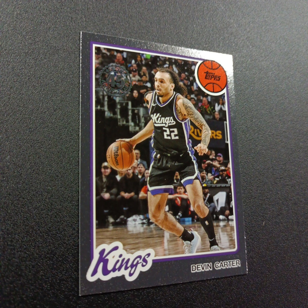 2025-26 Topps Basketball Card Devin Carter Silver Foil 45th Anniversary