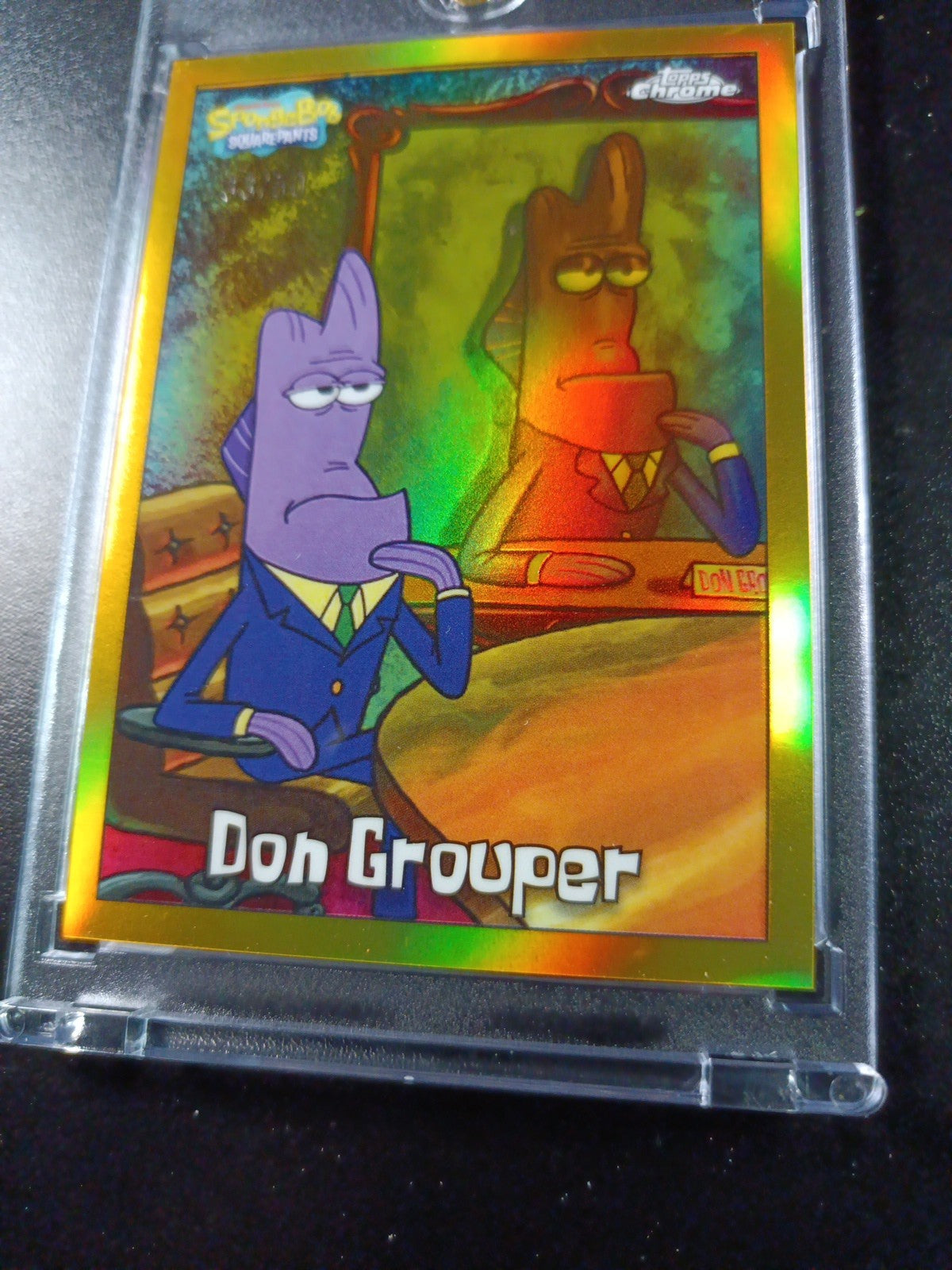 SpongeBob 33/50 Gold Refractor Don Grouper Card Topps Chrome /50