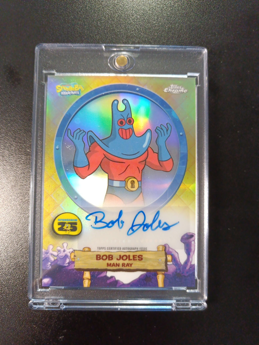 SpongeBob Autograph Man Ray Bob Joles Topps Chrome 2025 Refractor Card