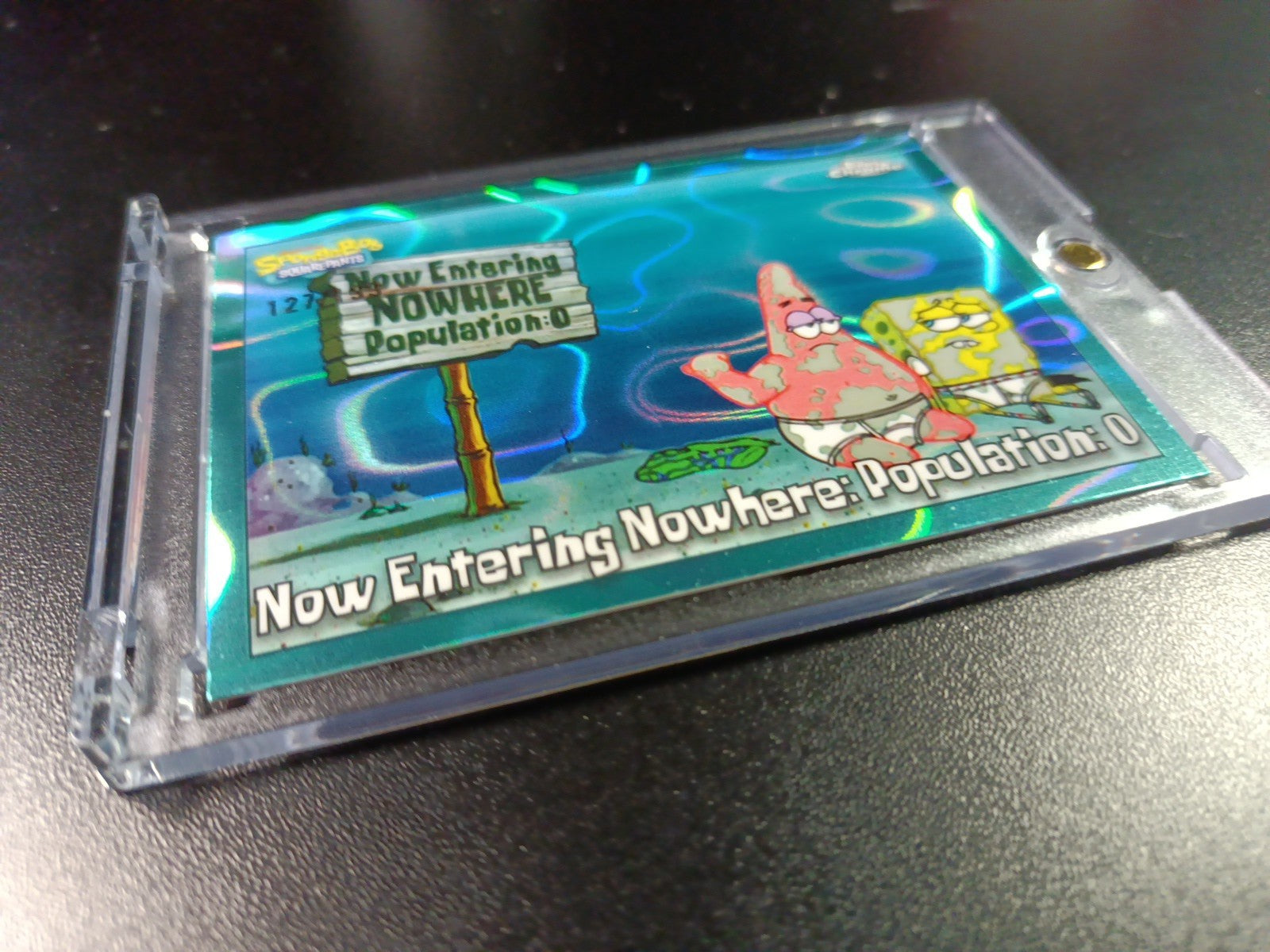 SpongeBob 127/199 Now Entering Nowhere Pop O Aqua Lava Refractor Card Topps /199