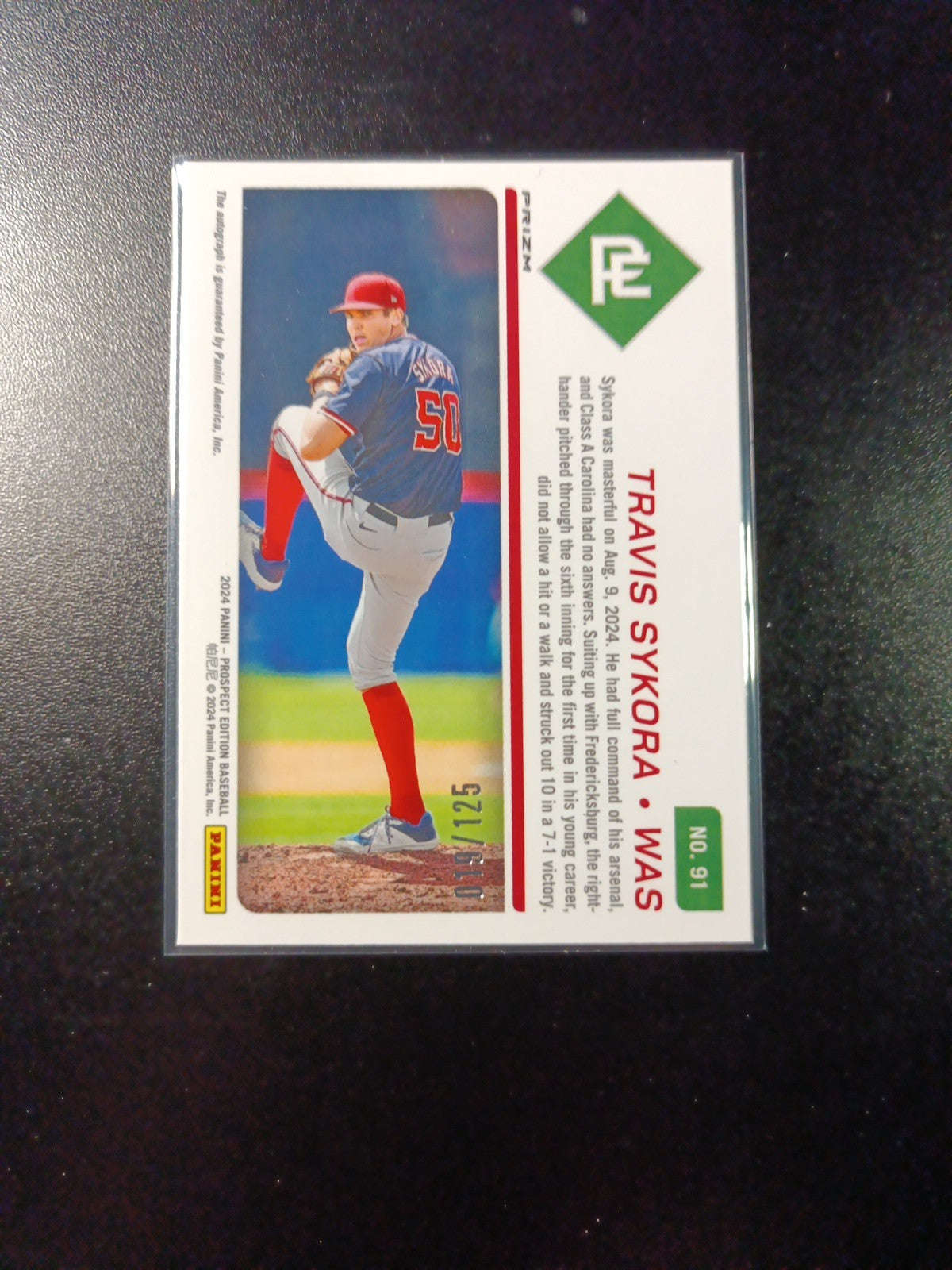 Prizm # /125 Autograph Travis Sykora Panini Prospect 24 Rookie Baseball Card MLB