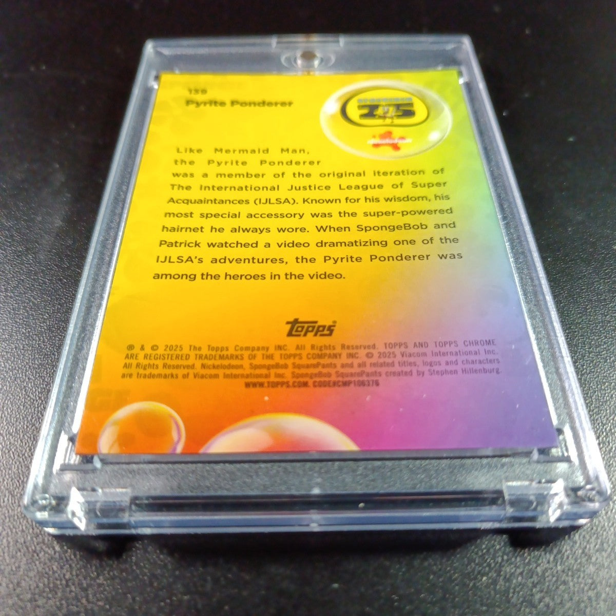 SpongeBob 17/150 Pyrite Ponderer Mermaid Man Blue Refractor Card Topps /150