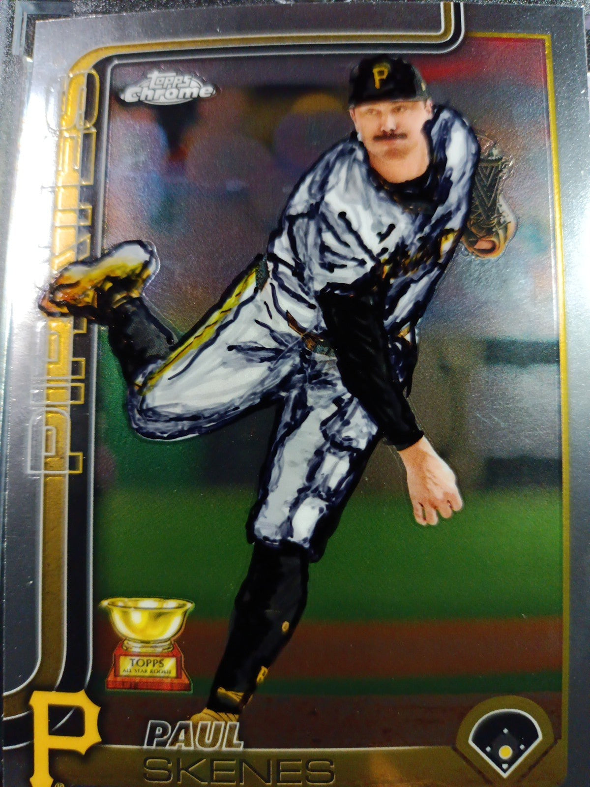 Paul Skenes Artist Sketch Baseball Card Topps All Star Rookie 2025 Gift Idea