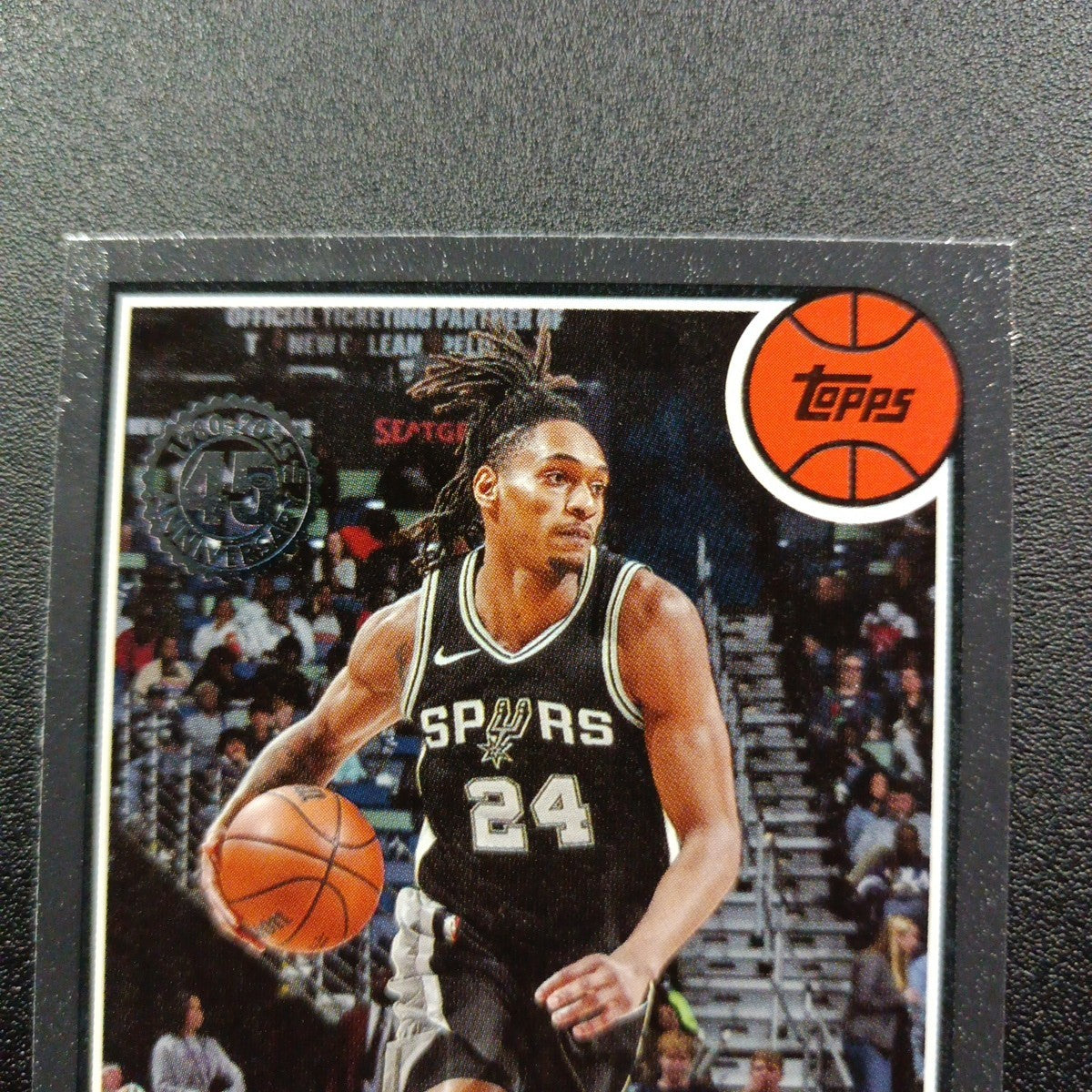 2025-26 Topps Basketball Card Devin Vassell Silver Foil 45th Anniversary
