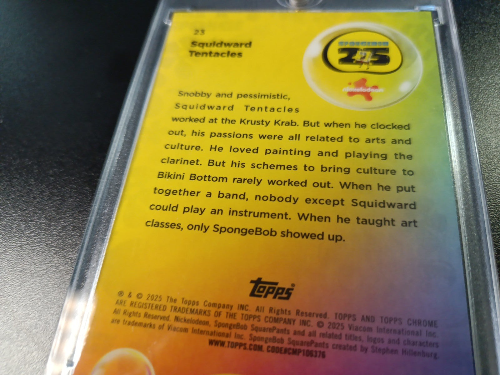 SpongeBob /150 Blue Refractor Squidward Tentacles Krusty Krab Topps 2025 Card