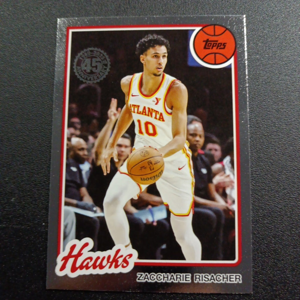 2025-26 Topps Basketball Card Zaccharie Risacher Silver Foil 45th Anniversary