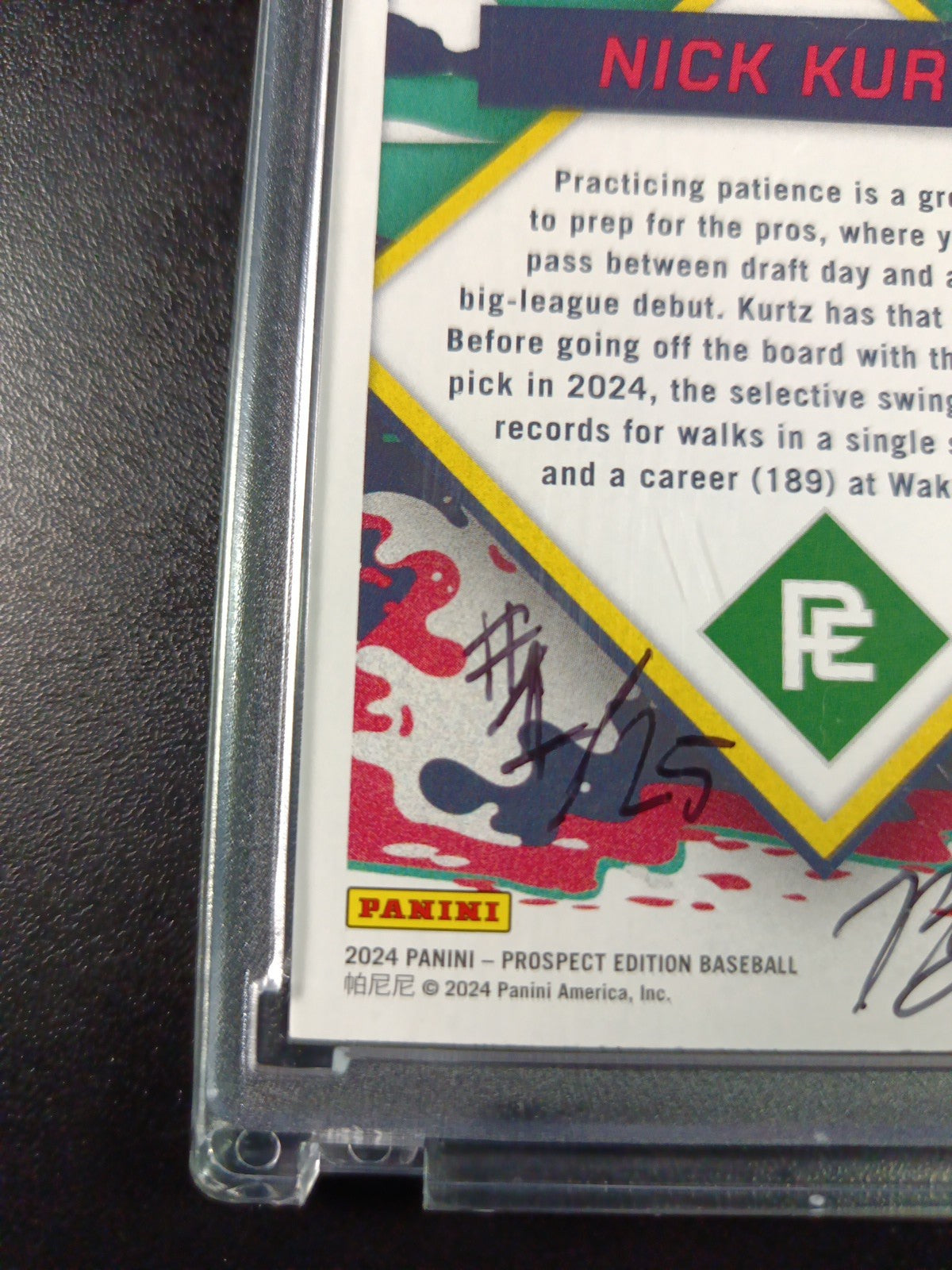 Nick Kurtz Artist Sketch Card Rookie Panini Prepping For the Pros 2024 Gift Idea