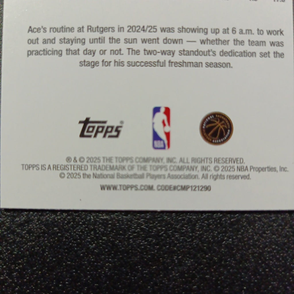 2025-26 Topps Basketball Card Ace Bailey Silver Foil 45th Anniversary